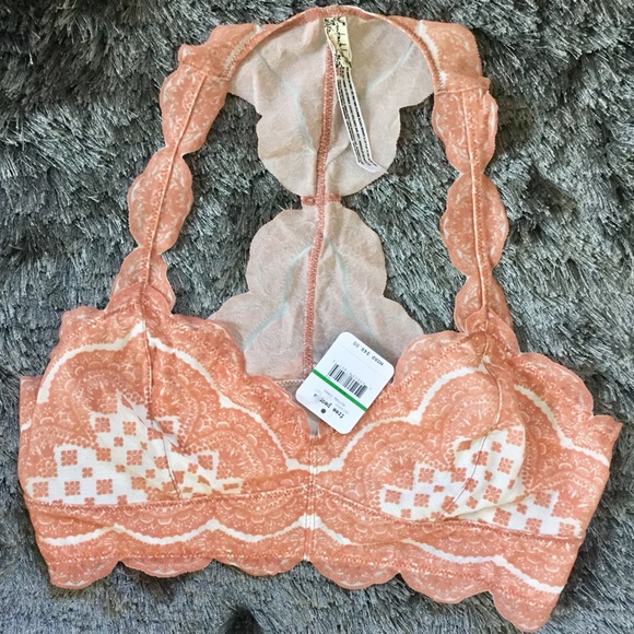 Free People Peach Bra NWT Unlined Bralette - Picture 6 of 6